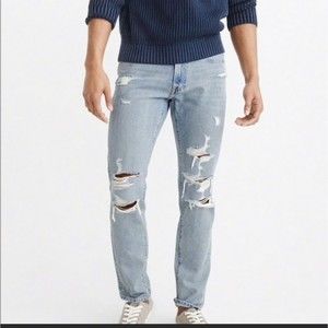 Abercrombie & Fitch Men’s Langdon Slim Stretch Denim Jeans Distressed 31 x 30